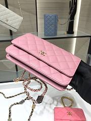 Chanel Wallet Calfskin Caviar Leather In Pink 19cm - 4