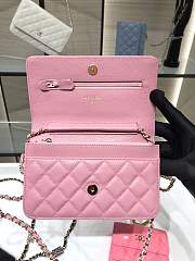 Chanel Wallet Calfskin Caviar Leather In Pink 19cm - 5