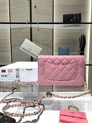 Chanel Wallet Calfskin Caviar Leather In Pink 19cm - 6