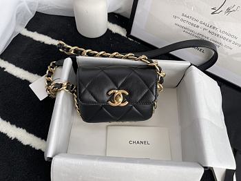 Chanel Mini Large Chain Around Bag In Black AS2833 Size 10x12x5cm
