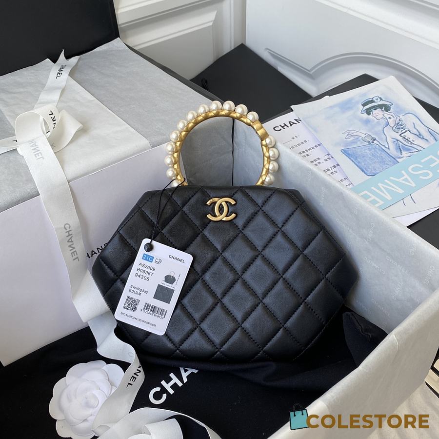 chanel pearl round bag
