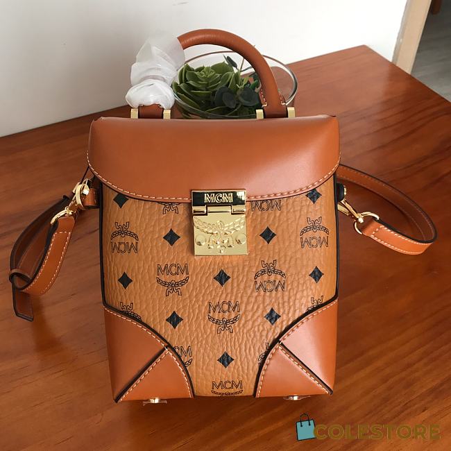 MCM SMALL Soft Berlin NS Crossbody Cognac  - 1