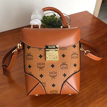 MCM SMALL Soft Berlin NS Crossbody Cognac 