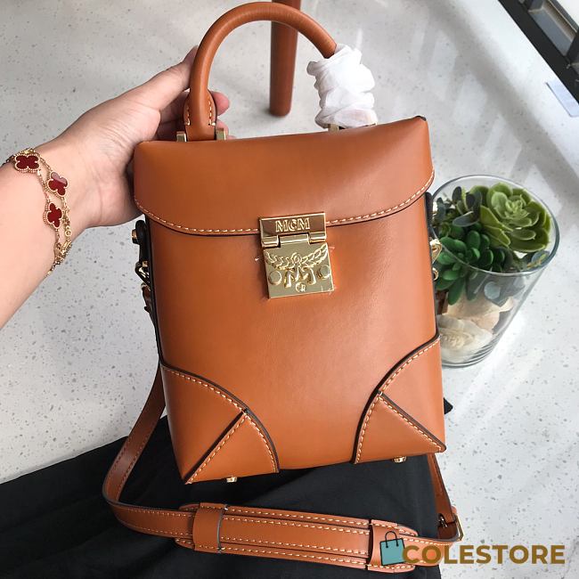 MCM SMALL Soft Berlin NS Crossbody Cognac In Brown  - 1