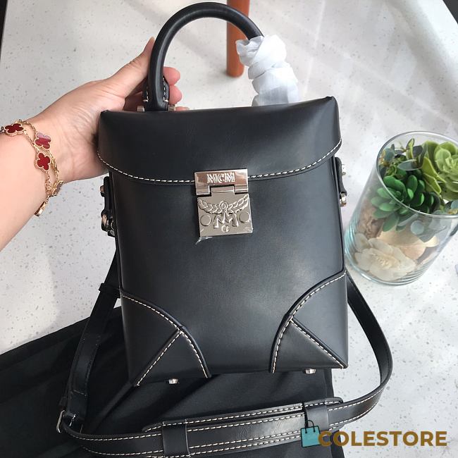 MCM Small Soft Berlin NS Crossbody Cognac In Black  - 1