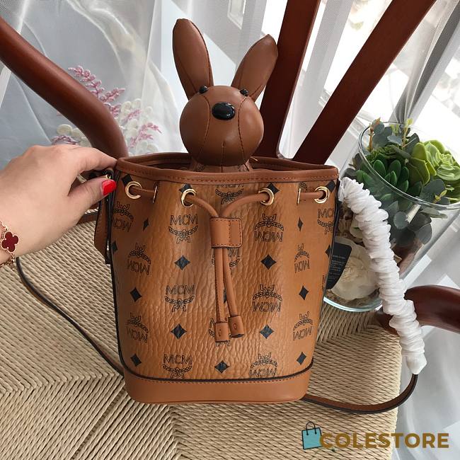 MCM Zoo Rabbit Drawstring In Brown Visetos MYZ8A  - 1