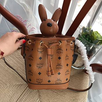 MCM Zoo Rabbit Drawstring In Brown Visetos MYZ8A 