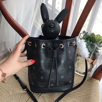 MCM Zoo Rabbit Drawstring In Black Visetos MYZ8A