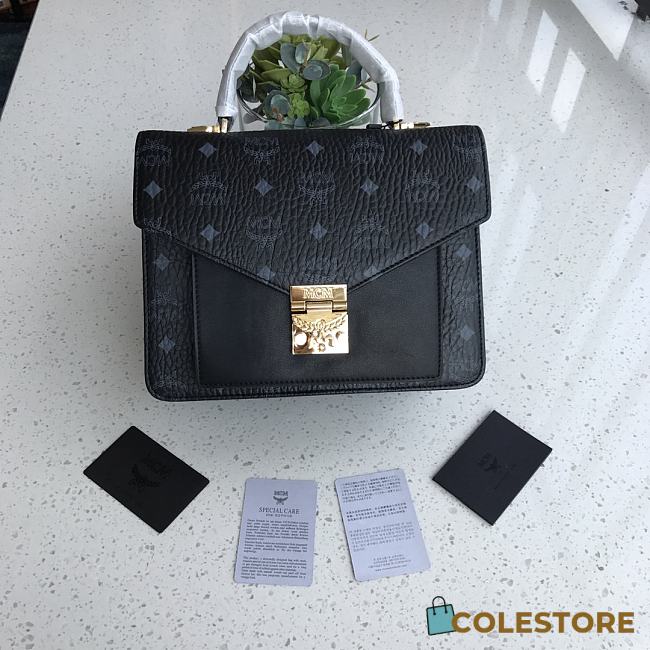 MCM Patriacia Visetos Crossbody Bag In Black MWRAA  - 1