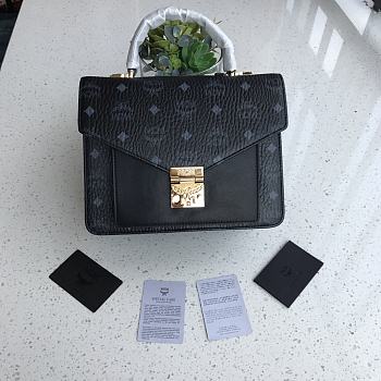 MCM Patriacia Visetos Crossbody Bag In Black MWRAA 