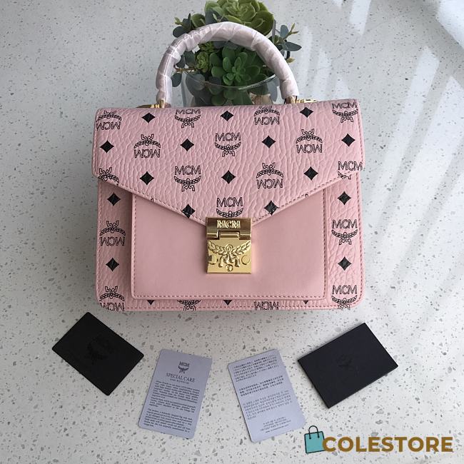 MCM Patriacia Visetos Crossbody Bag In Pink MWRAA - 1