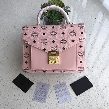 MCM Patriacia Visetos Crossbody Bag In Pink MWRAA