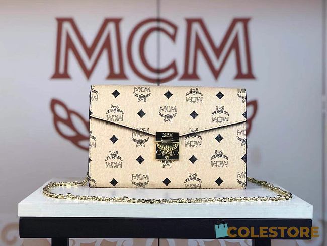 MCM Millie Crossbody Bag In White MWRAA Size 22x15x3cm - 1