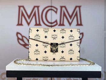 MCM Millie Crossbody Bag In White MWRAA Size 22x15x3cm