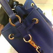 Prada Bucket Bag In Blue 1BZ032 Size 22x22x14cm - 6