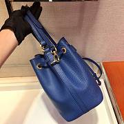 Prada Bucket Bag In Blue 1BZ032 Size 22x22x14cm - 4