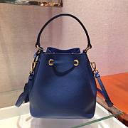 Prada Bucket Bag In Blue 1BZ032 Size 22x22x14cm - 2