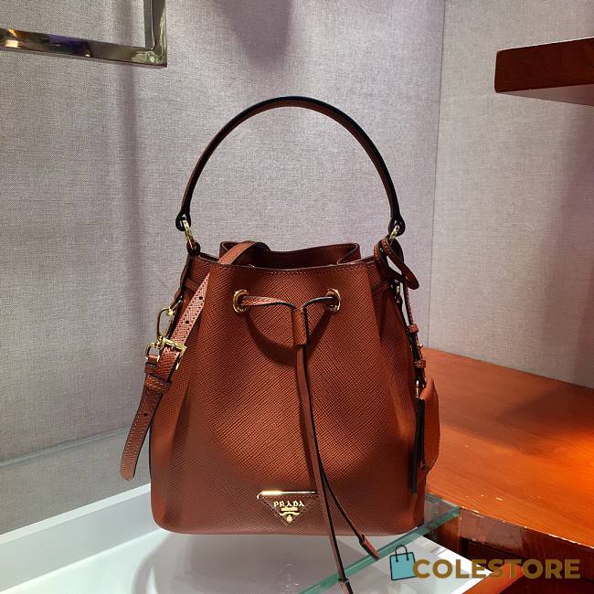 Prada Bucket Bag In Dark Orange 1BZ032  - 1