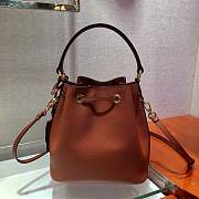Prada Bucket Bag In Dark Orange 1BZ032  - 2