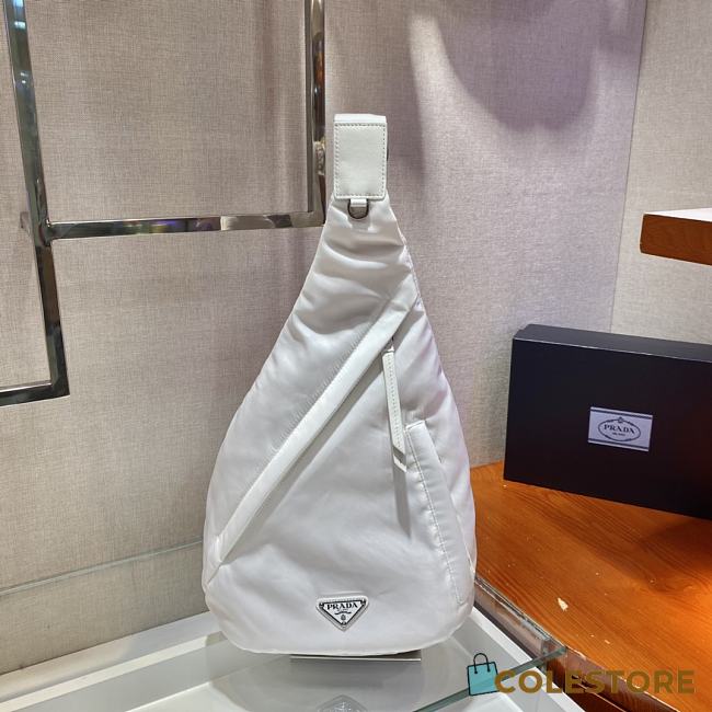 Prada Re-Nylon And White Leather Backpack 2VZ092 Size 26.5x37.5cm - 1