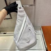 Prada Re-Nylon And White Leather Backpack 2VZ092 Size 26.5x37.5cm - 2