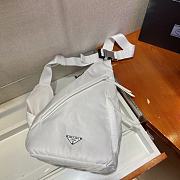 Prada Re-Nylon And White Leather Backpack 2VZ092 Size 26.5x37.5cm - 4