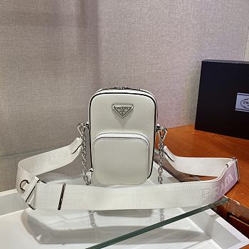 Prada Saffiano Leather Mini Bag In White 1BH183 