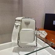 Prada Saffiano Leather Mini Bag In White 1BH183  - 3