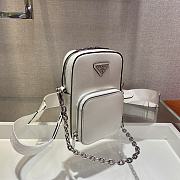 Prada Saffiano Leather Mini Bag In White 1BH183  - 5