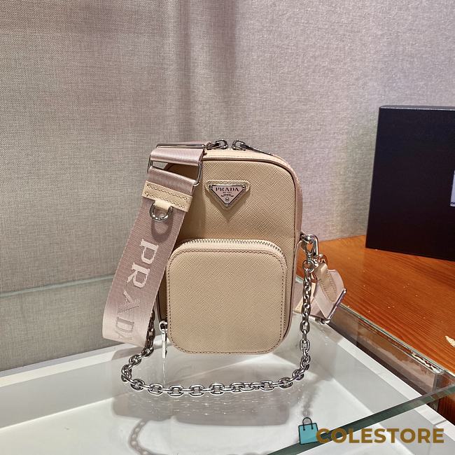 Prada Saffiano Leather Mini Bag In Pink 1BH183  - 1
