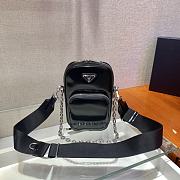 Prada Black Brush Leather Mini Bag 1BH183 Size 11x17.5x3.5cm - 1