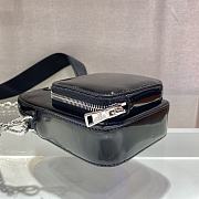 Prada Black Brush Leather Mini Bag 1BH183 Size 11x17.5x3.5cm - 5