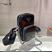 Prada Black Brush Leather Mini Bag 1BH183 Size 11x17.5x3.5cm - 4