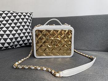 Chanel Vanity Sheepskin & Gold Plated Metal White AS2900 Size