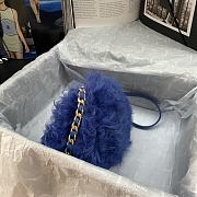 Chanel Shearling Lambskin Gold Metal Blue Mini Flap Bag AS2885 - 5