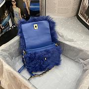 Chanel Shearling Lambskin Gold Metal Blue Mini Flap Bag AS2885 - 3