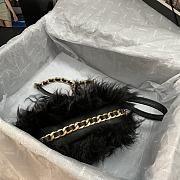Chanel Shearling Lambskin Gold Metal Black Mini Flap Bag AS2885 - 2