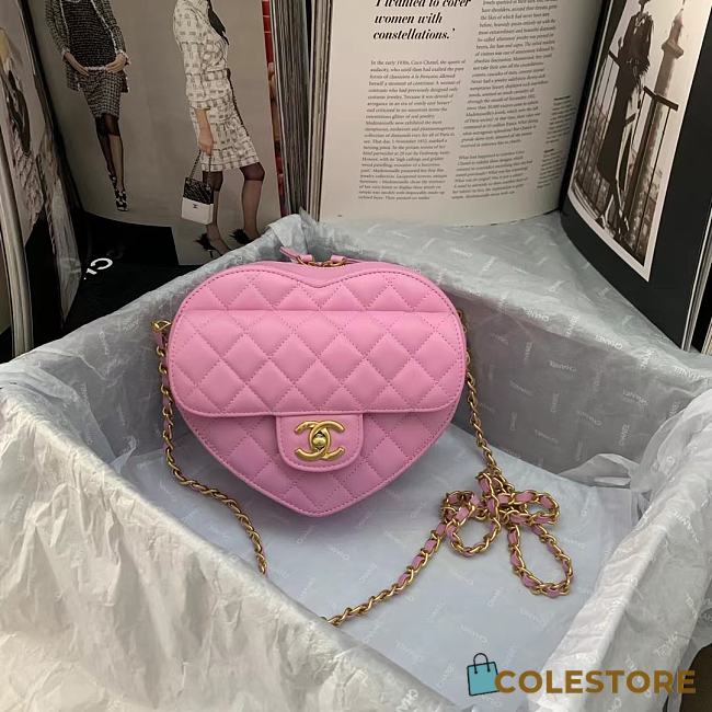 Chanel 22S Heart Bag In Rose Pink AS2061  - 1