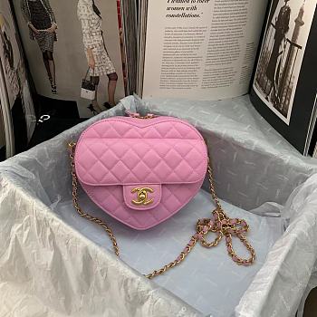 Chanel 22S Heart Bag In Rose Pink AS2061 