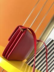 YSL Le Maillon Satchel In Red Smooth Leather 64979  - 5