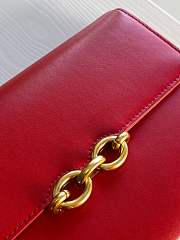 YSL Le Maillon Satchel In Red Smooth Leather 64979  - 2