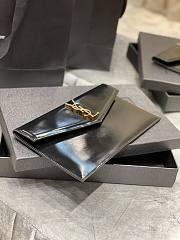 YSL Monogram Clutch In Black Embossed 565739  - 4