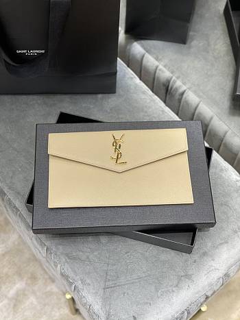 YSL Monogram Clutch In Beige 565739
