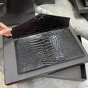 YSL Monogram Clutch In Cro Leather Silver Hardware 565739 - 5