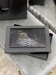 YSL Monogram Clutch In Cro Leather Silver Hardware 565739 - 2