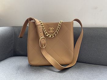 Chanel Hippie Shoulder Bucket Bag In Brown