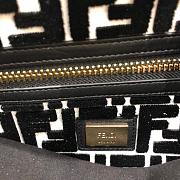 Fendi Peekaboo Black Selleria Bag With White Strap - 3