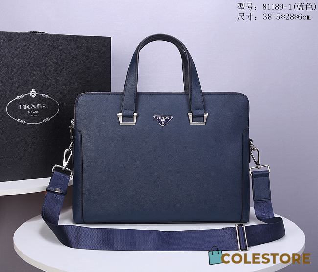 Prada Briefcase In Blue 81189-1 - 1