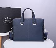 Prada Briefcase In Blue 81189-1 - 2