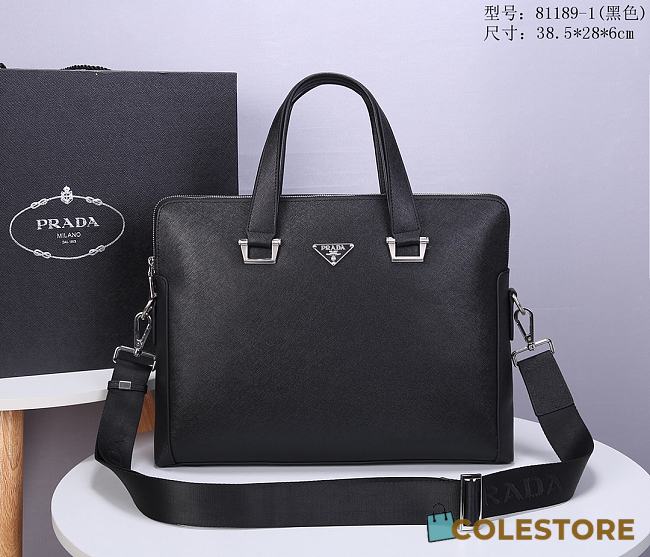 Prada Briefcase In Black 81189-1  - 1